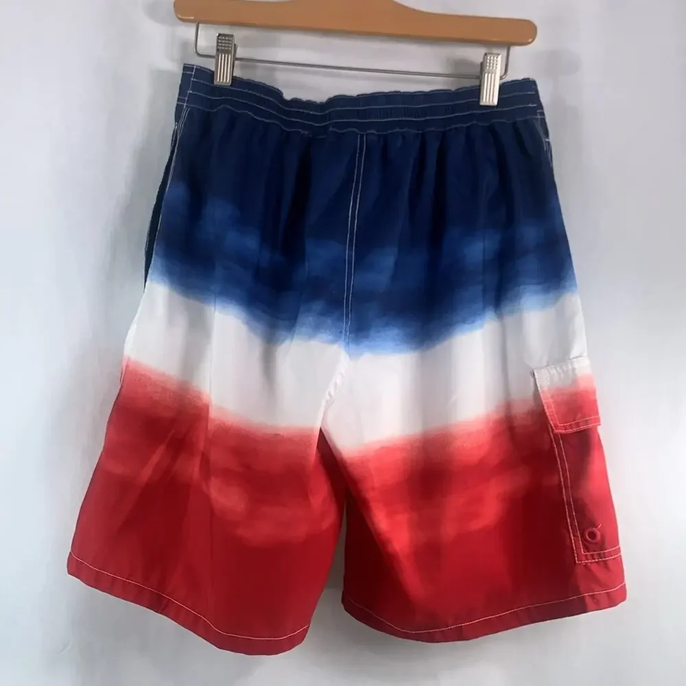 Board Shorts Swim Mesh Liner Red White Blue Polo‎ Ralph Lauren Men's Size Medium
